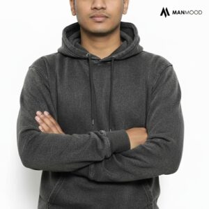 Premium Acid Wash Hoodie-Black