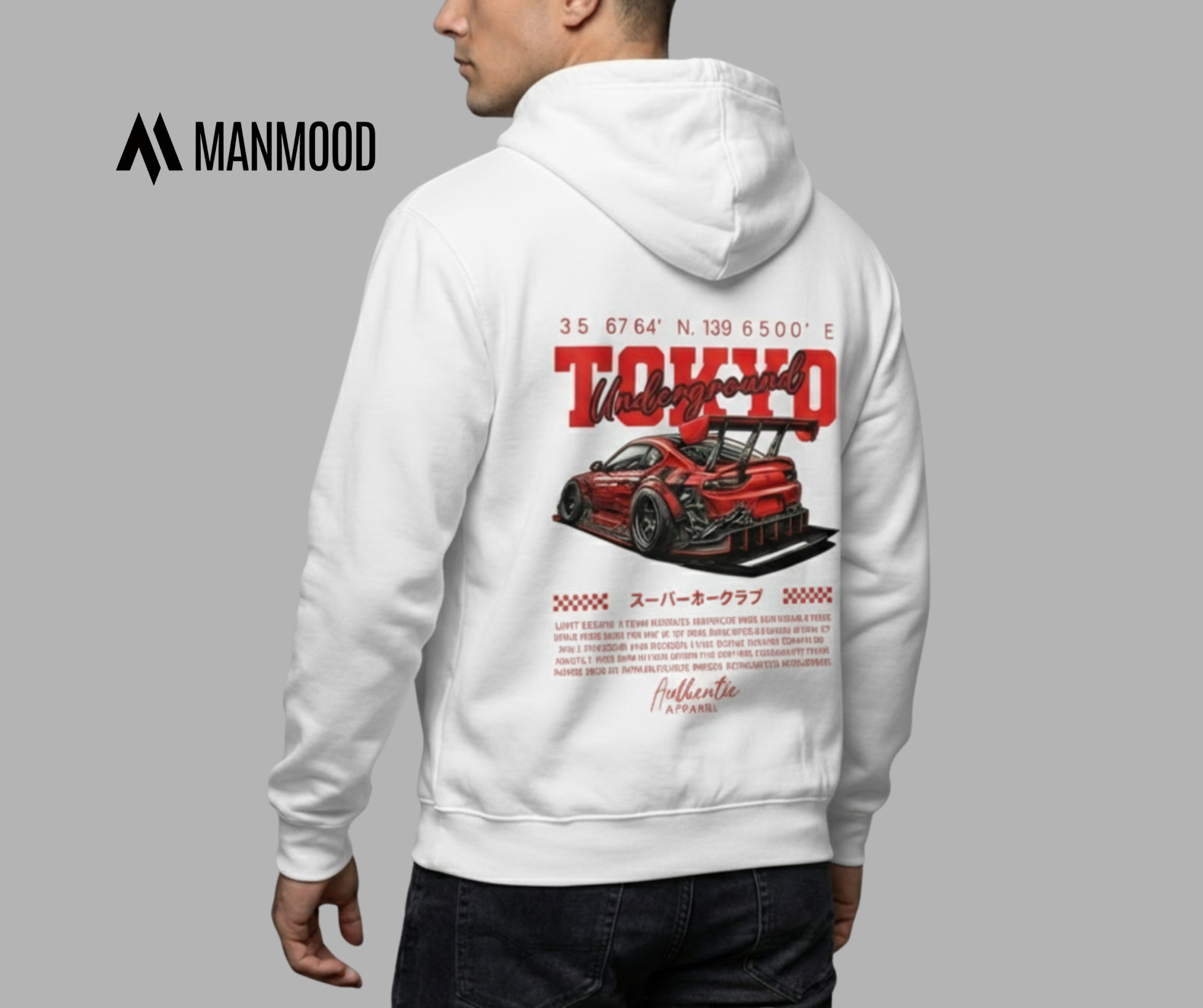 Tokyo Underground Drift Series Graphic Hoodie- White