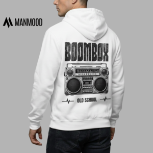 "Old School” designed Hoodie - White